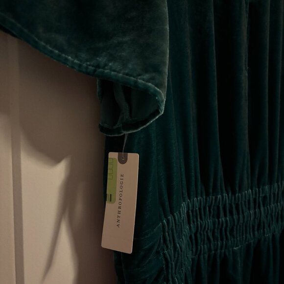 Anthropologie The Somerset Jumpsuit: Velvet Edition - Teal Green Blue NWT - Picture 3 of 11